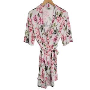 𝅺show ME YOUR MUMU Brie Robe Multicolor Short Sleeve Kimono Floral Cardigan